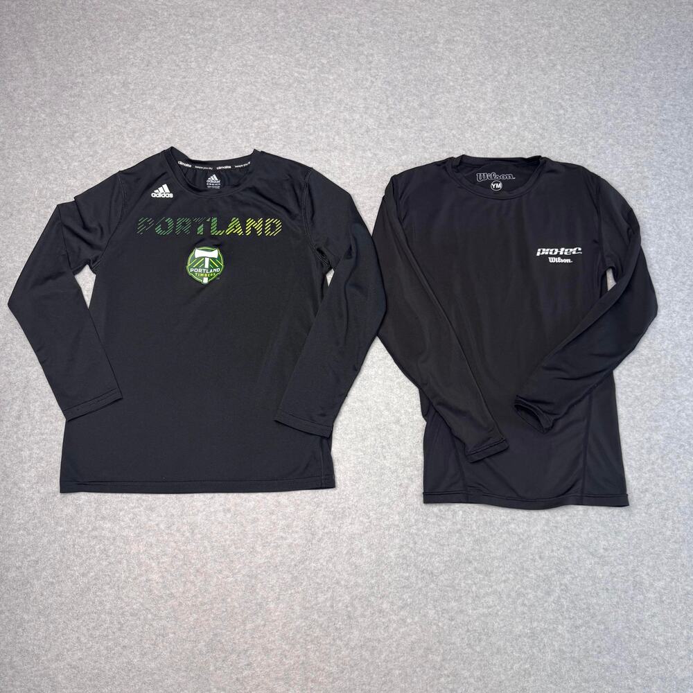 Adidas Wilson's Activewear Shirt Bundle Boys M(10-12) Black Long Sleeve Tops